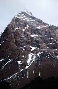 Aerial view of snowcapped mountain against sky