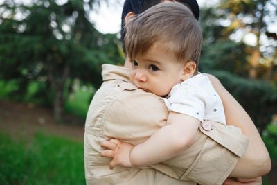 Portrait of mother and baby