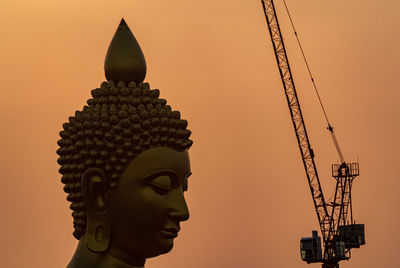 The giant golden buddha in wat paknam phasi charoen temple in phasi charoen district