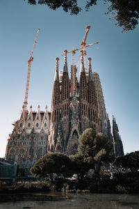 Low angle view of temple building against sky