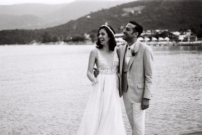 Young couple standing outdoors