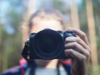 Portrait of man photographing