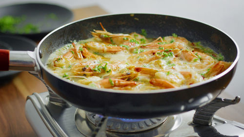 Close-up of noodles in bowl