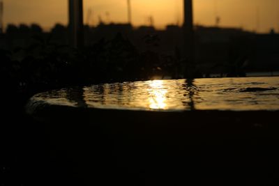 Scenic view of sea at sunset