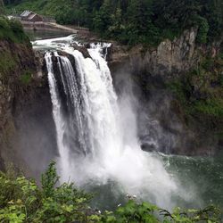 Scenic view of waterfall
