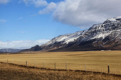 Volcanic landscape on the snaefellsnes peninsula in iceland