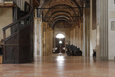 Interior of illuminated historic building