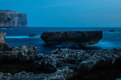 Rock formation in sea