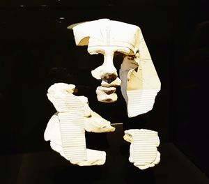 Close-up of white sculpture in museum