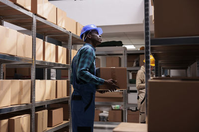 Portrait of man working in workshop