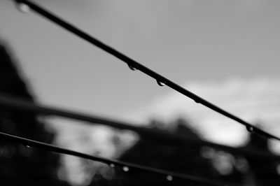 Close-up of cables against the sky