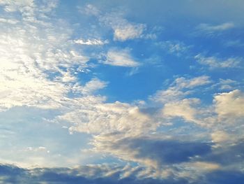 Low angle view of clouds in sky