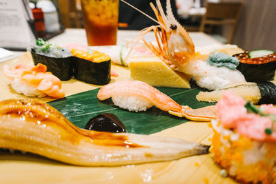 Close-up of fish in plate on table