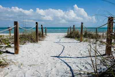 Scenic view of beach against sky