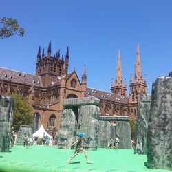 View of church against blue sky