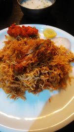 Close-up of meal served in plate