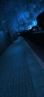 Empty footpath at night
