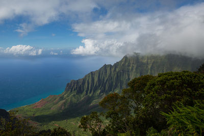 Scenic view of mountain against sky