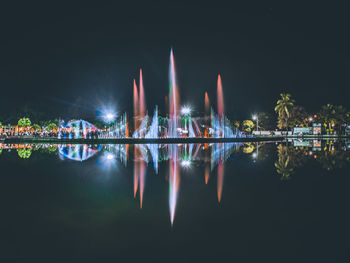 Illuminated city at night