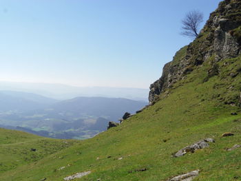 Scenic view of landscape against clear sky