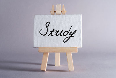 Close-up of text on paper against white background