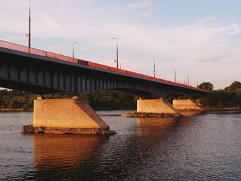 Bridge over river against sky