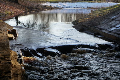 High angle view of waterfall