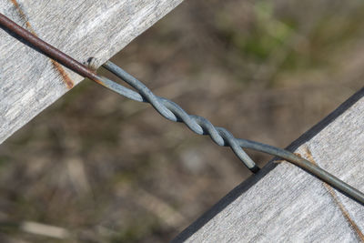 Close-up of metallic wire