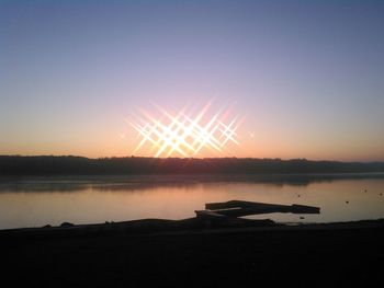 Sunset over lake