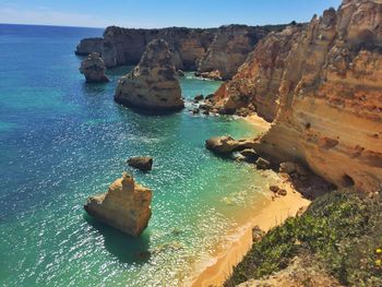 Rock formations in sea