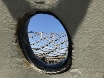 Close-up of hole in wall