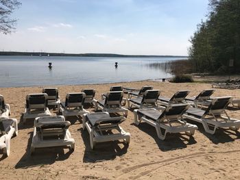 Scenic view of beach against sky