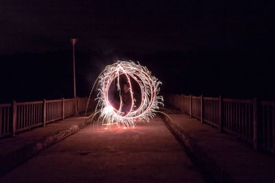 Illuminated wheel at night