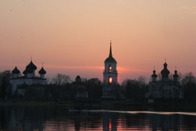 View of buildings against sky during sunset