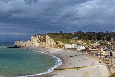 Scenic view of beach against sky