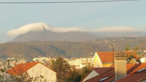 Scenic view of mountains against sky