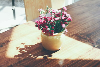 Close-up of flowers on table