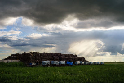 Scenic view of land against sky