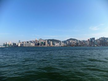 View of river with buildings in background