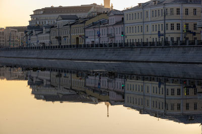 Reflection of buildings in water