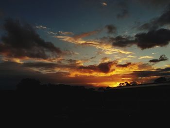 Scenic view of dramatic sky during sunset