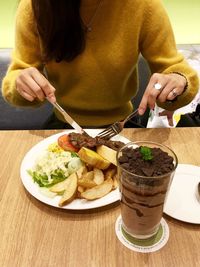 Girl eating food