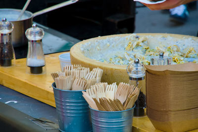 Close-up of food on table