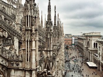 High angle view of buildings in city