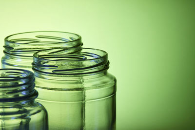 Close-up of glass jar on table