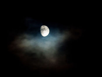 Low angle view of moon in sky