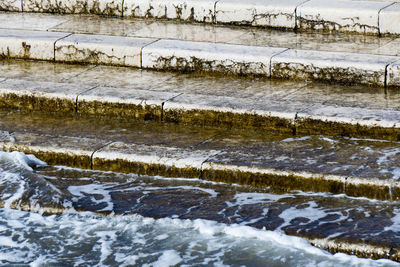 Close-up of frozen water