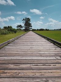 Surface level of empty road against sky