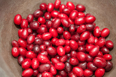 High angle view of cherries