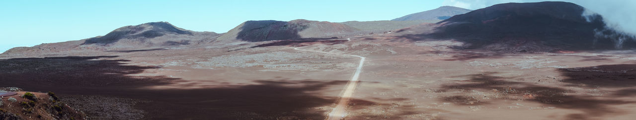 Low angle view of mountains against clear sky